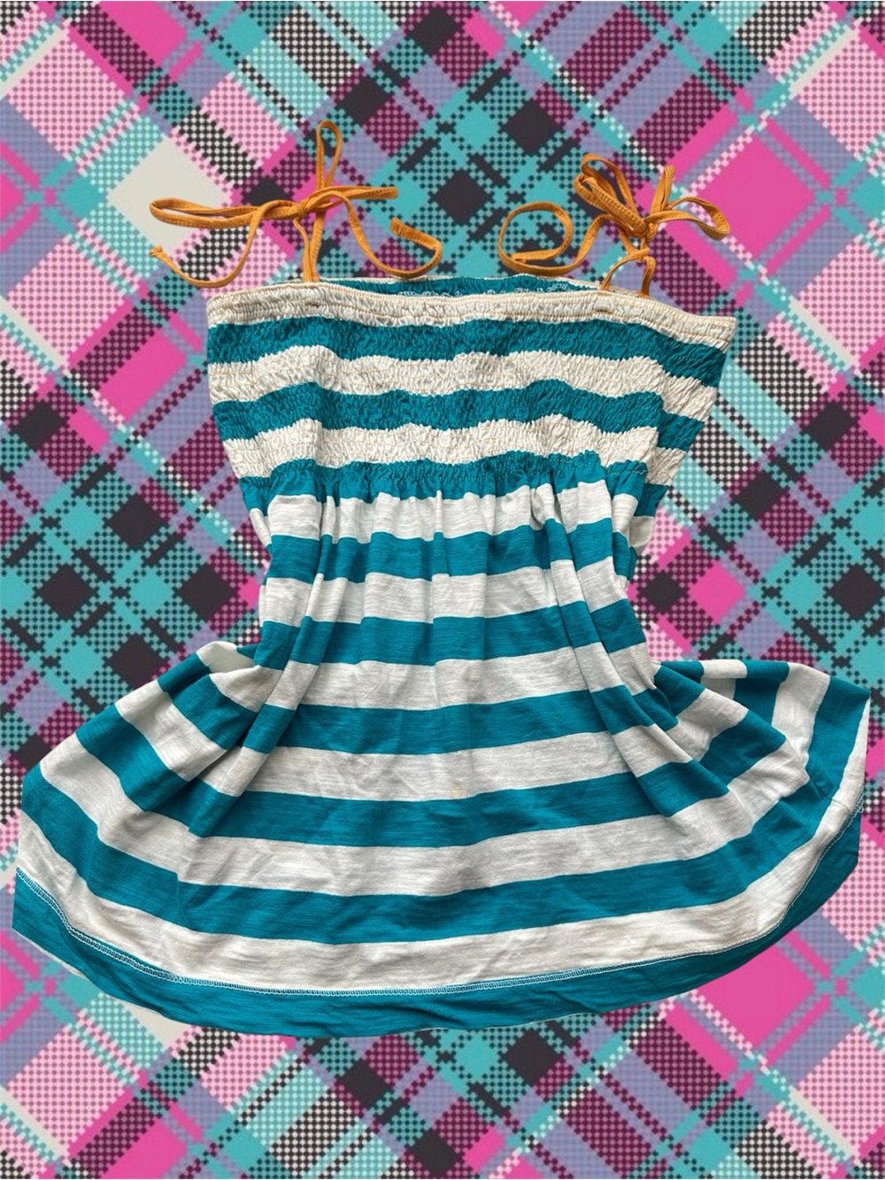 Y2k max rave striped babydoll top